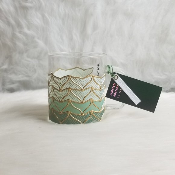 Starbucks 2021 Spring Mermaid Tail Glass Cup - Picture 2 of 3